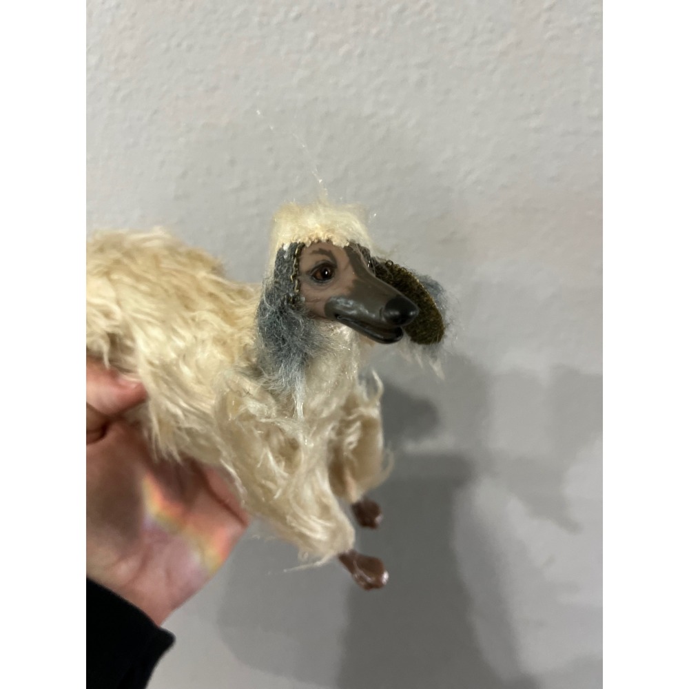 Vintage Barbie Afghan Hound Dog Figurine Long Hair Cream Grey Collectible